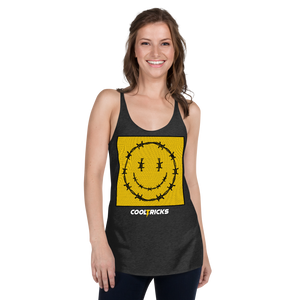 HAPPY BARBED WIRE Racerback Tank