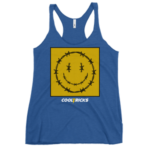HAPPY BARBED WIRE Racerback Tank
