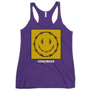 HAPPY BARBED WIRE Racerback Tank